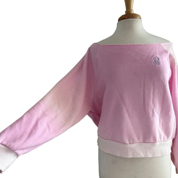 Victoria’s Secret On Point Off Shoulder Pink Purple Ombre Tye Dye Sweater Size L - Picture 6 of 12